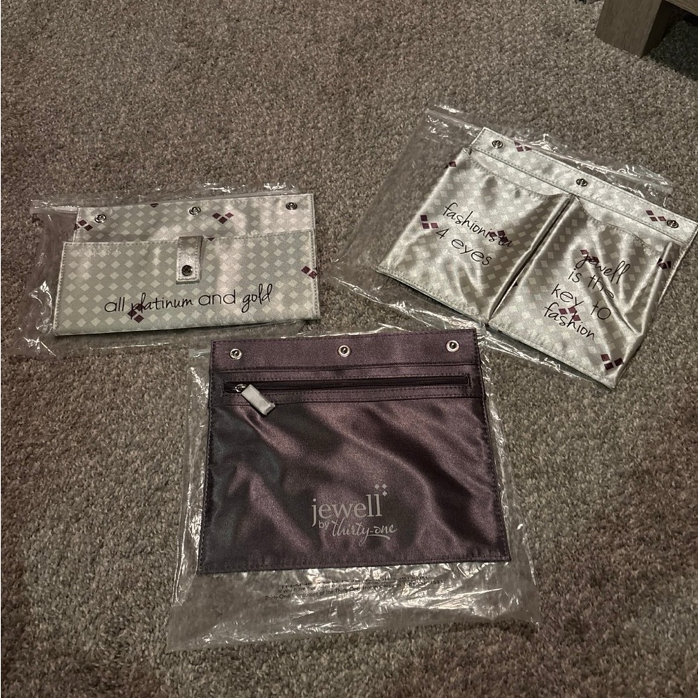 Thirty-One Assorted Bags in Silver, Gold, and Purple